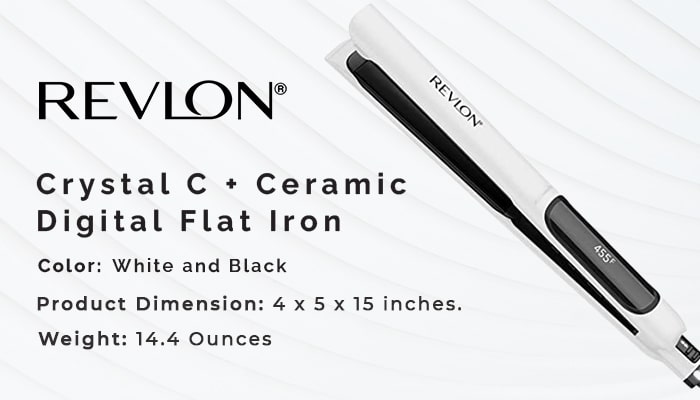 REVLON Crystal C + Ceramic Digital Flat Iron, 1 inch